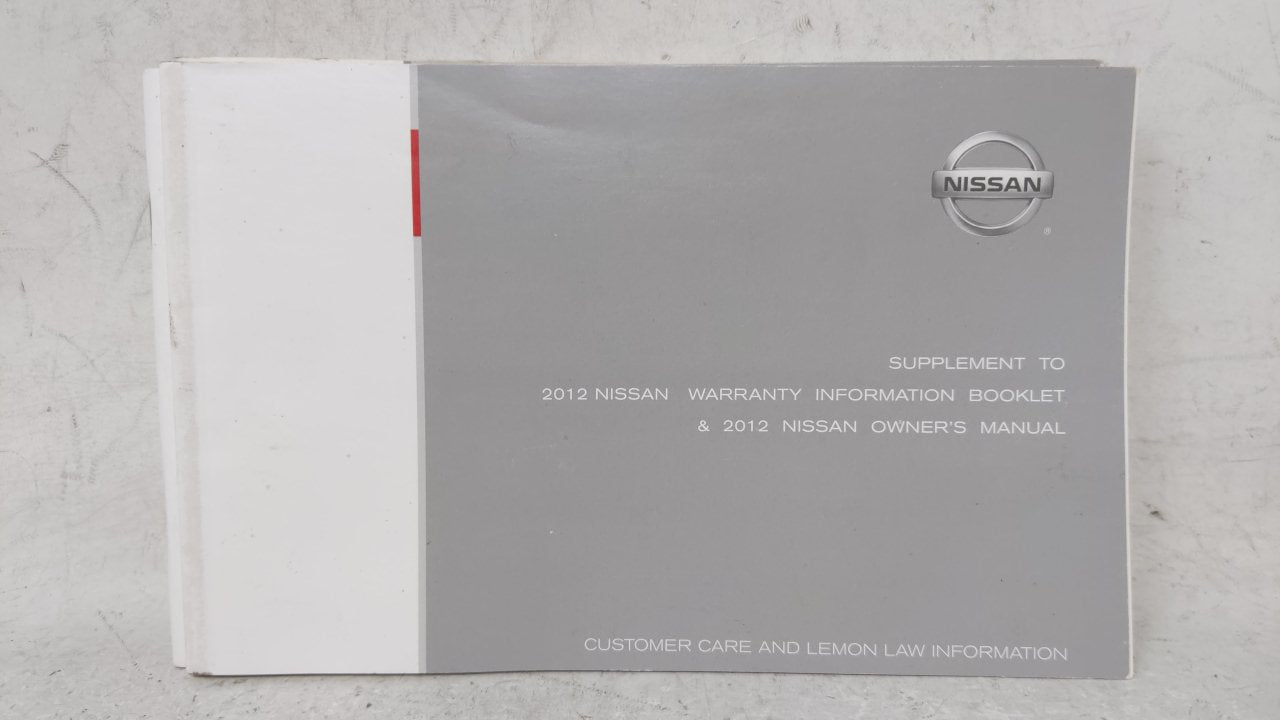 2012 Nissan Altima Owners Manual Book Guide OEM Used Auto Parts - Oemusedautoparts1.com
