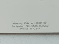 2012 Nissan Altima Owners Manual Book Guide P/N:OM2E 0L32U2 OEM Used Auto Parts - Oemusedautoparts1.com