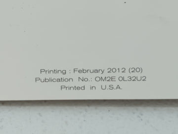 2012 Nissan Altima Owners Manual Book Guide P/N:OM2E 0L32U2 OEM Used Auto Parts
