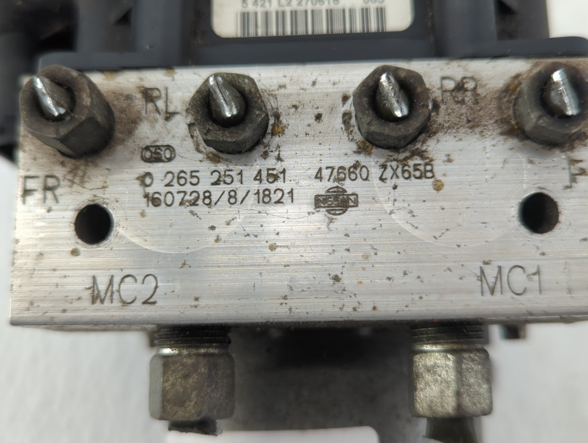 2011-2012 Nissan Altima Anti-Lock Brake ABS Pump Module Actuator OEM P/N:47660 ZX65B 0 265 251 451 Fits Fits 2011 2012 OEM U