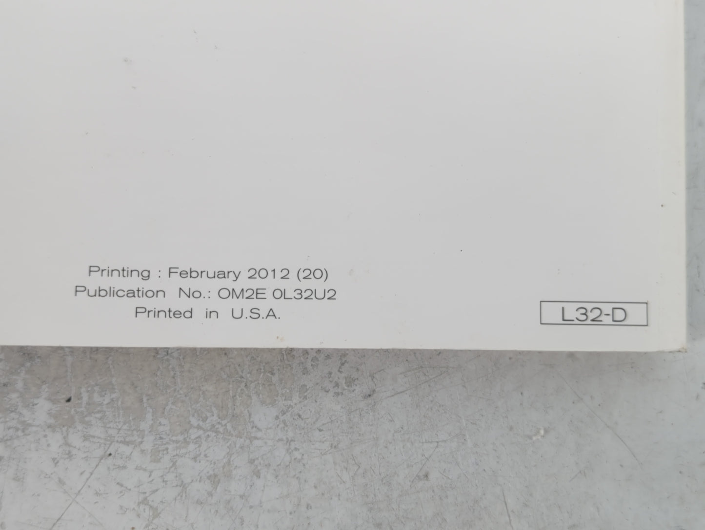 2012 Nissan Altima Owners Manual Book Guide P/N:OM2E 0L32U2 OEM Used Auto Parts - Oemusedautoparts1.com