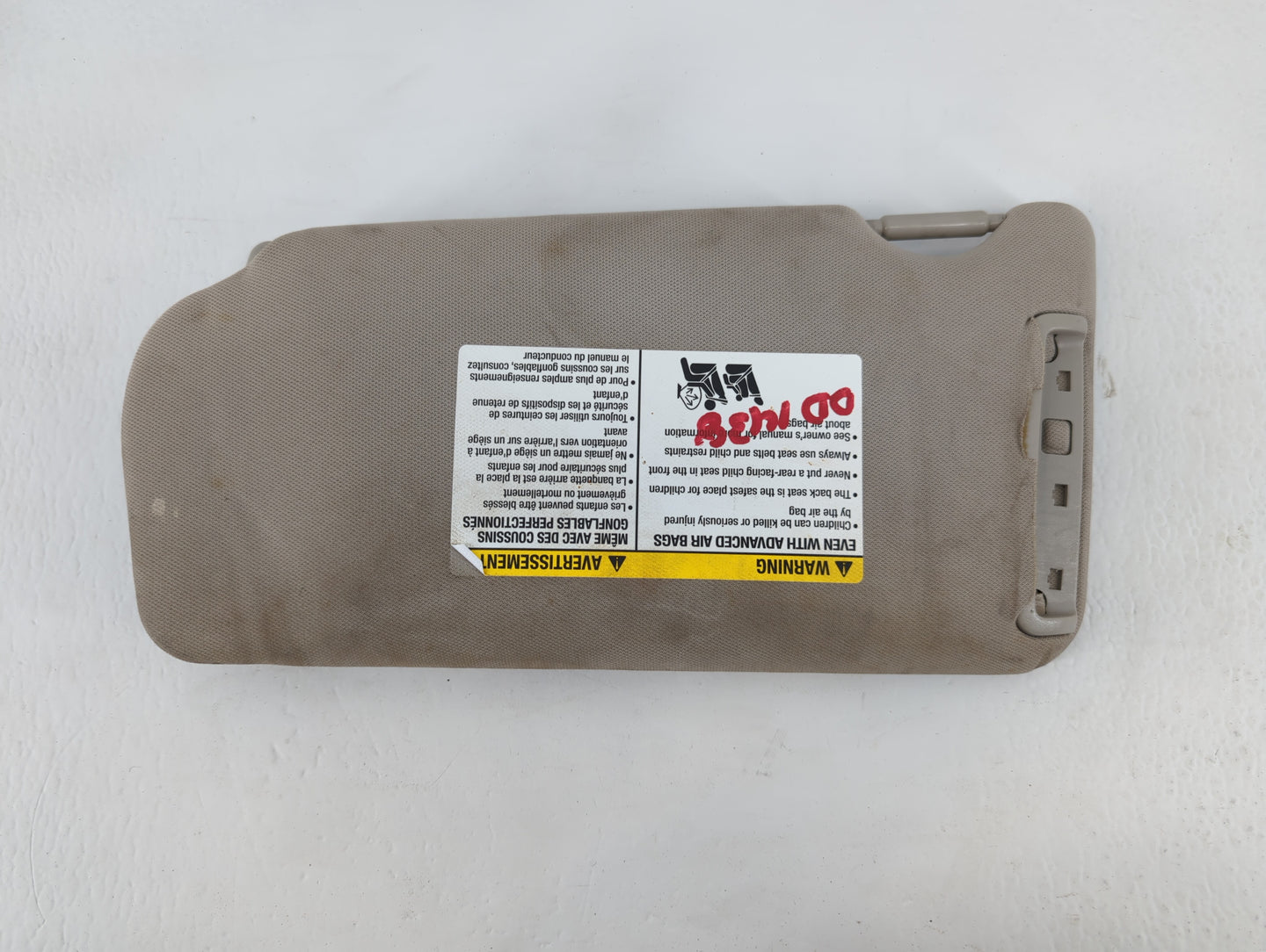 2010-2012 Nissan Altima Sun Visor Shade Replacement Passenger Right Mirror Fits Fits 2010 2011 2012 OEM Used Auto Parts - Oe