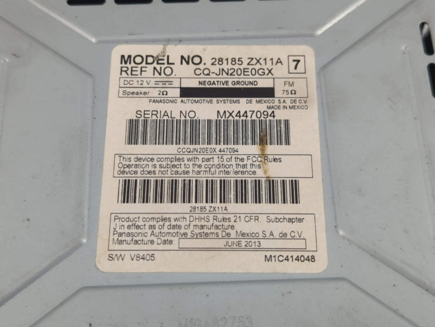 2012 Nissan Altima Radio AM FM Cd Player Receiver Replacement P/N:28185 ZX11A Fits OEM Used Auto Parts - Oemusedautoparts1.c
