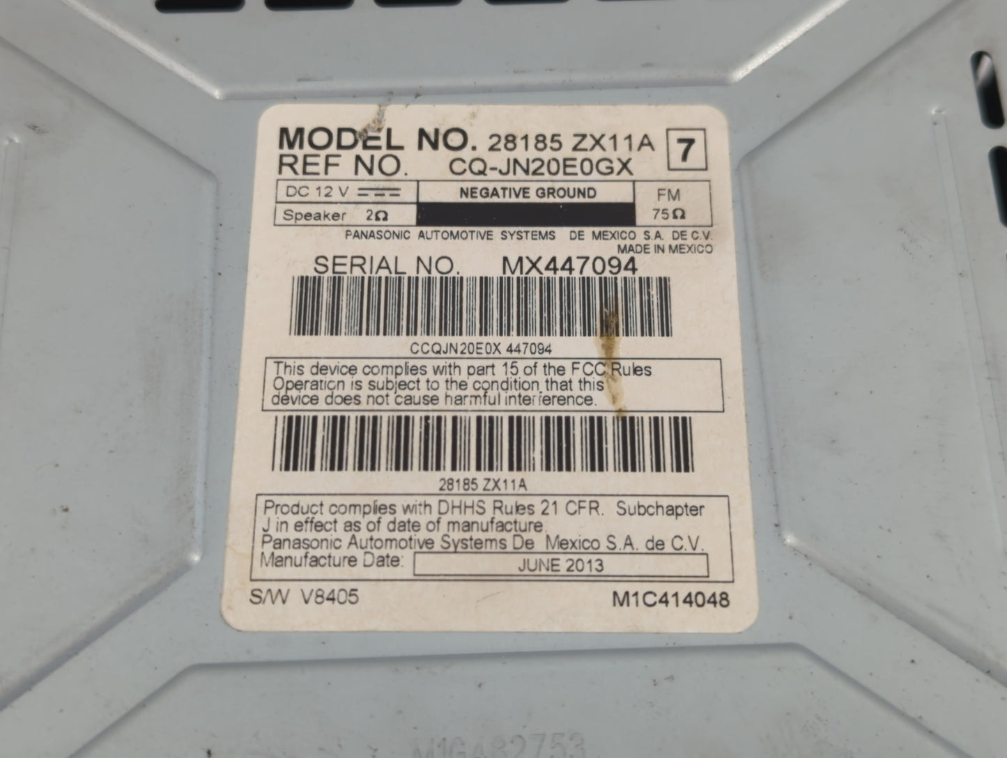 2012 Nissan Altima Radio AM FM Cd Player Receiver Replacement P/N:28185 ZX11A Fits OEM Used Auto Parts - Oemusedautoparts1.c