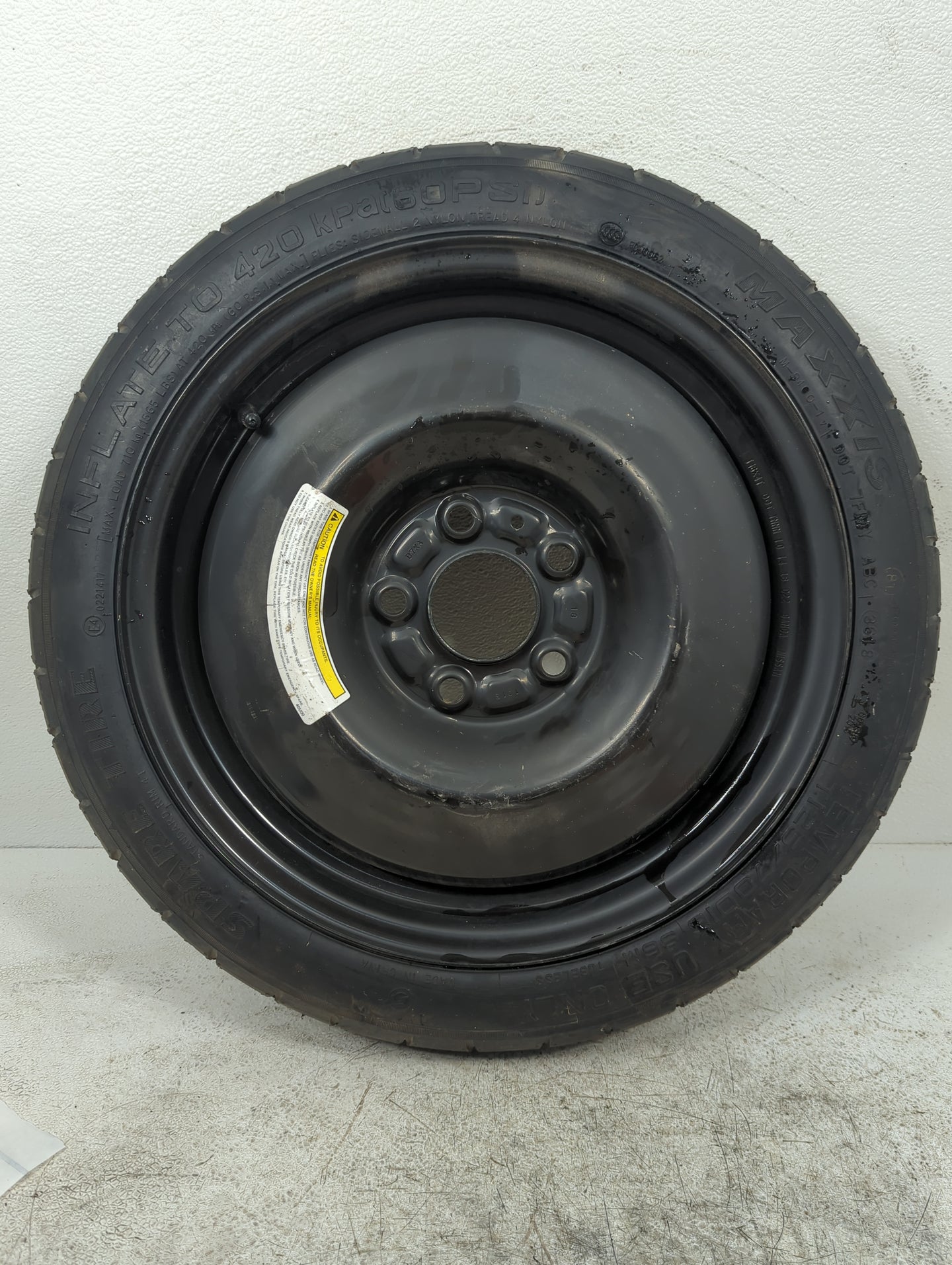 2012 Nissan Azera Spare Donut Tire Wheel Rim Oem - Oemusedautoparts1.com