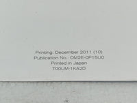 2012 Nissan Juke Owners Manual Book Guide P/N:T00UM-1KA2D OEM Used Auto Parts - Oemusedautoparts1.com