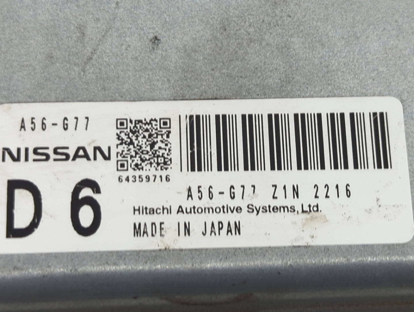 2012-2013 Nissan Maxima PCM Engine Control Computer ECU ECM PCU OEM P/N:A56-G77 A56-G77 Z1N 2216 Fits Fits 2012 2013 OEM Use