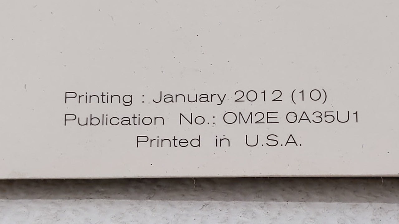 2012 Nissan Maxima Owners Manual Book Guide OEM Used Auto Parts - Oemusedautoparts1.com