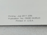 2012 Nissan Maxima Owners Manual Book Guide P/N:OM2E 0A35U0 OEM Used Auto Parts - Oemusedautoparts1.com