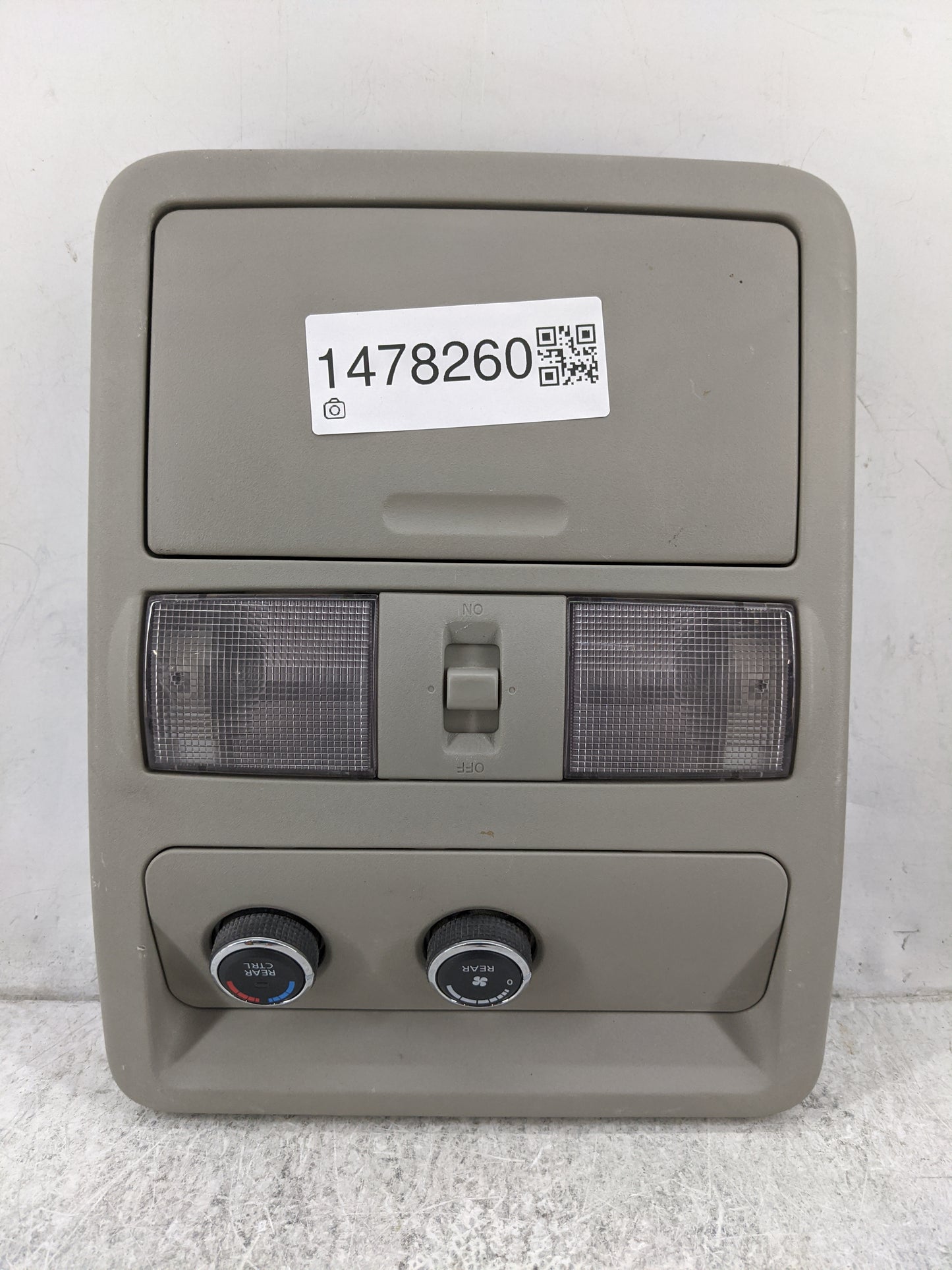 2012 Nissan Pathfinder Overhead Roof Console Tan - Oemusedautoparts1.com