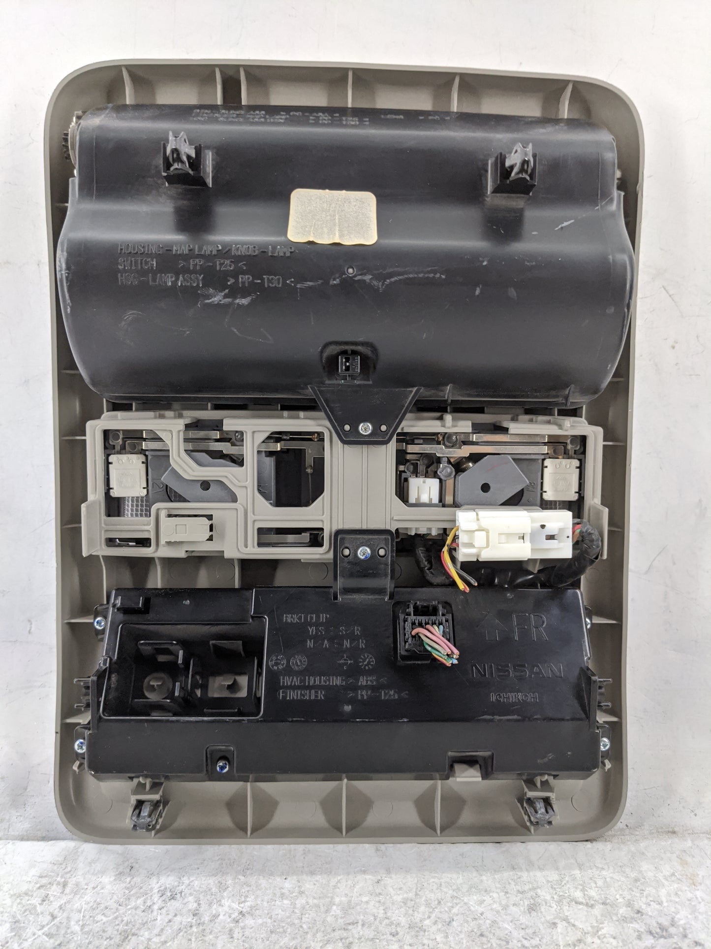 2012 Nissan Pathfinder Overhead Roof Console Tan - Oemusedautoparts1.com