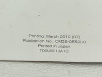 2012 Nissan Quest Owners Manual Book Guide OEM Used Auto Parts - Oemusedautoparts1.com