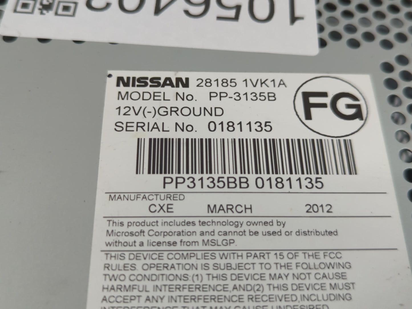 2012-2015 Nissan Rogue Radio AM FM Cd Player Receiver Replacement P/N:PP3135BB 0181135 28185 1VK1A Fits Fits 2012 2013 2014 