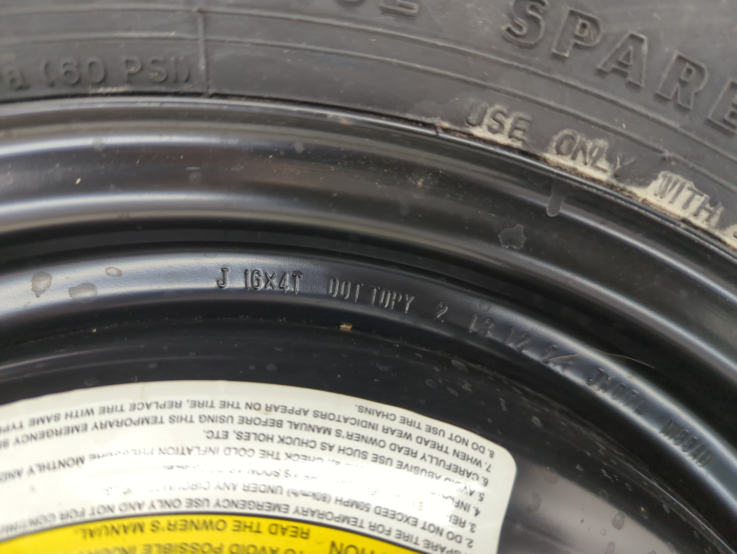 2010-2020 Nissan Rogue Spare Donut Tire Wheel Rim Oem - Oemusedautoparts1.com