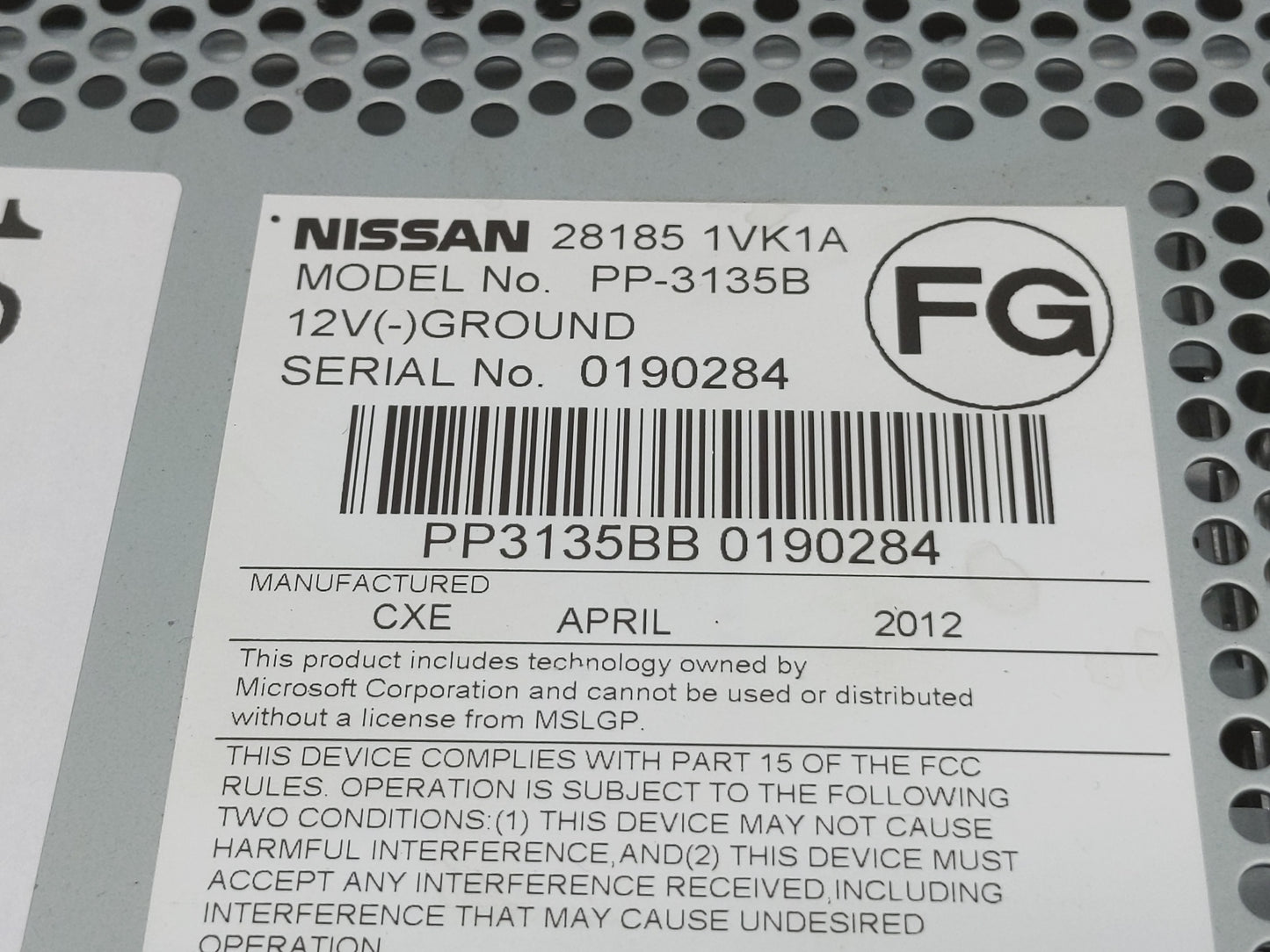 2011-2015 Nissan Rogue Radio AM FM Cd Player Receiver Replacement P/N:28185 1VK1A Fits Fits 2011 2012 2013 2014 2015 OEM Use