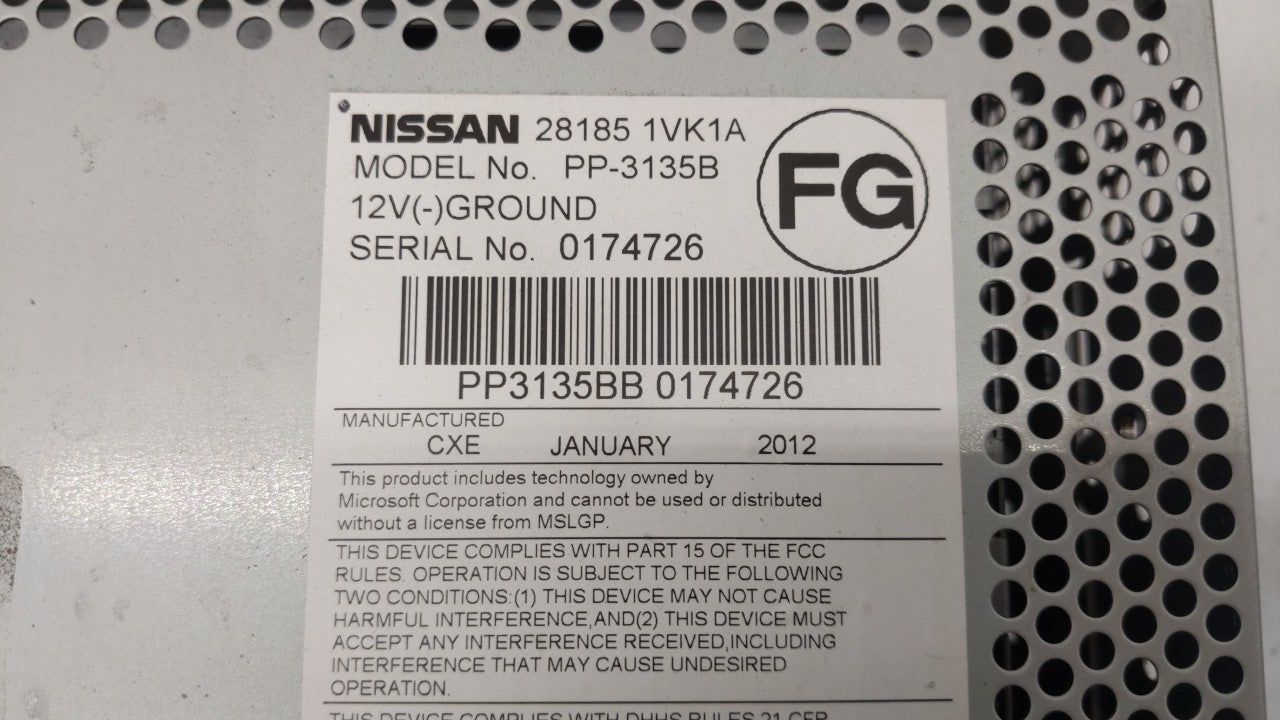 2011-2015 Nissan Rogue Radio AM FM Cd Player Receiver Replacement P/N:28185 1VK1A 28185 1VX2A Fits Fits 2011 2012 2013 2014 