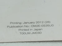 2012 Nissan Rogue Owners Manual Book Guide OEM Used Auto Parts - Oemusedautoparts1.com