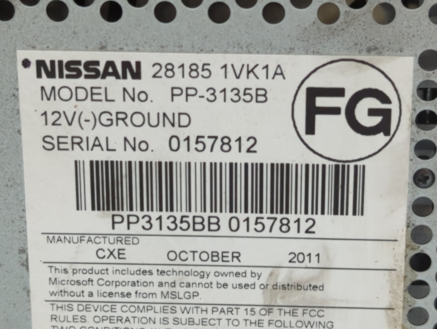 2011-2015 Nissan Rogue Radio AM FM Cd Player Receiver Replacement P/N:28185 1VK1A Fits Fits 2011 2012 2013 2014 2015 OEM Use