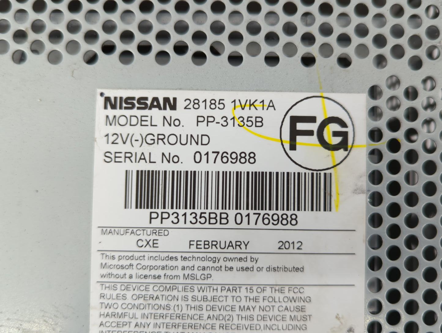 2011-2015 Nissan Rogue Am Fm Cd Player Radio Receiver - Oemusedautoparts1.com