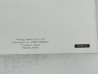 2012 Nissan Rogue Owners Manual Book Guide P/N:OM2E-0S35U0 OEM Used Auto Parts - Oemusedautoparts1.com