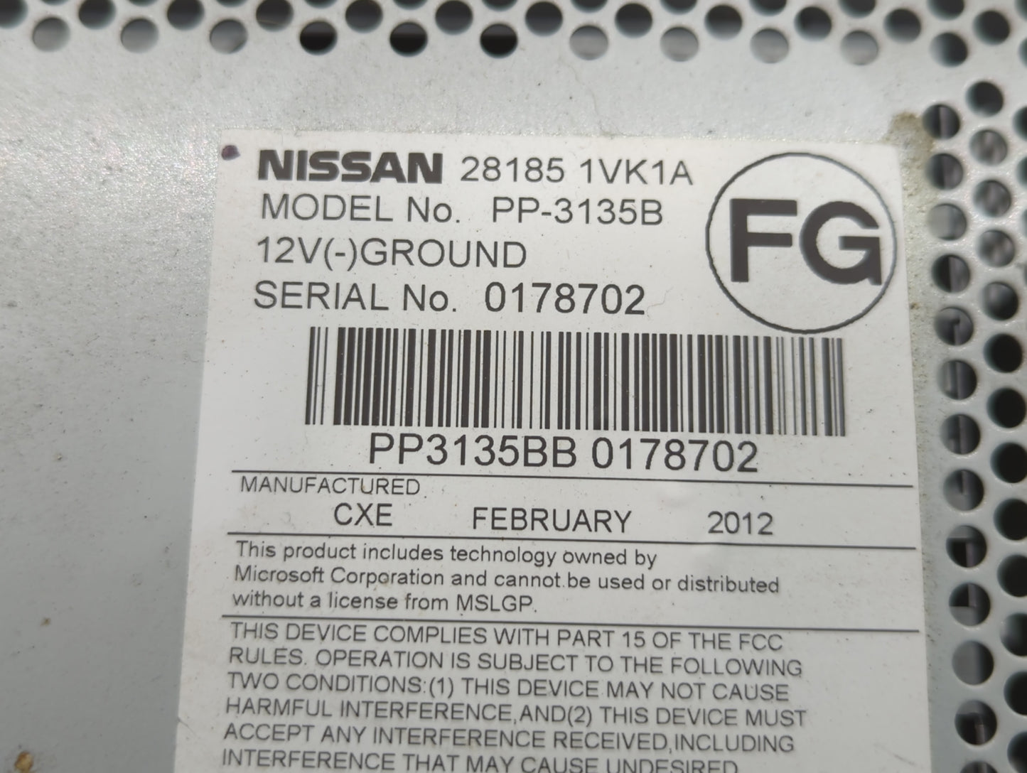 2011-2015 Nissan Rogue Am Fm Cd Player Radio Receiver - Oemusedautoparts1.com