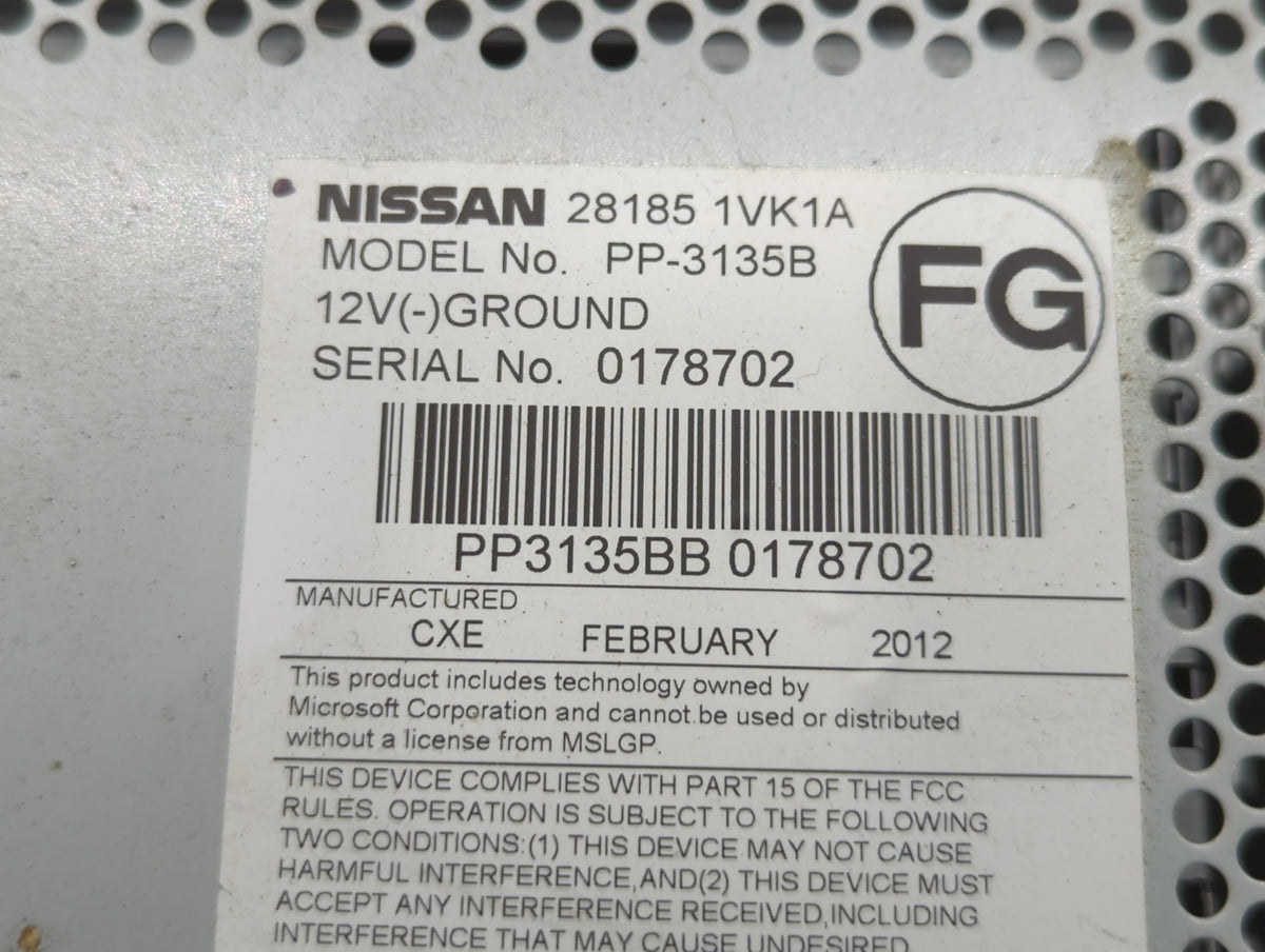 2011-2015 Nissan Rogue Am Fm Cd Player Radio Receiver 713118 - Oemusedautoparts1.com