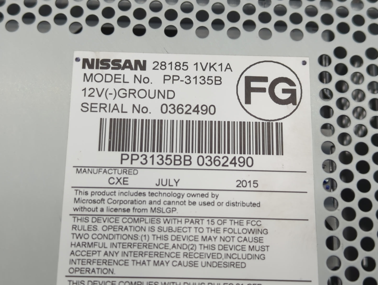 2011-2015 Nissan Rogue Am Fm Cd Player Radio Receiver - Oemusedautoparts1.com