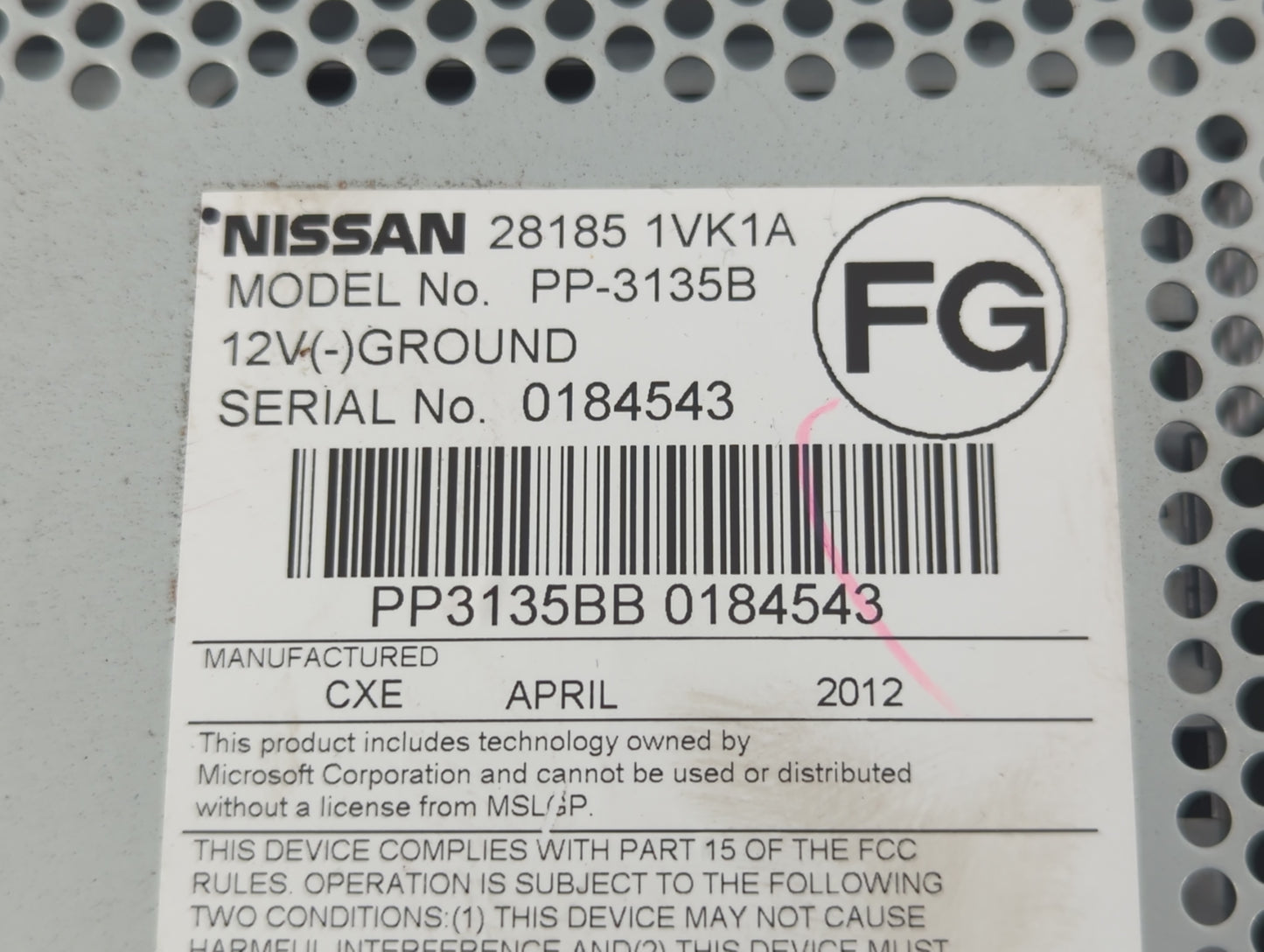 2011-2015 Nissan Rogue Am Fm Cd Player Radio Receiver - Oemusedautoparts1.com