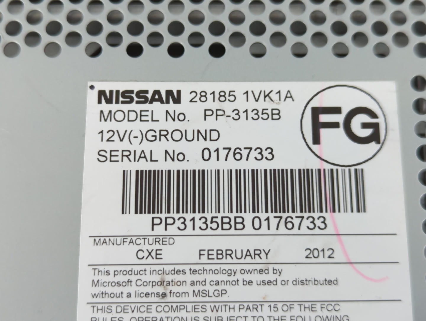 2012 Nissan Rogue Radio AM FM Cd Player Receiver Replacement P/N:28185 1VK1A Fits OEM Used Auto Parts - Oemusedautoparts1.co