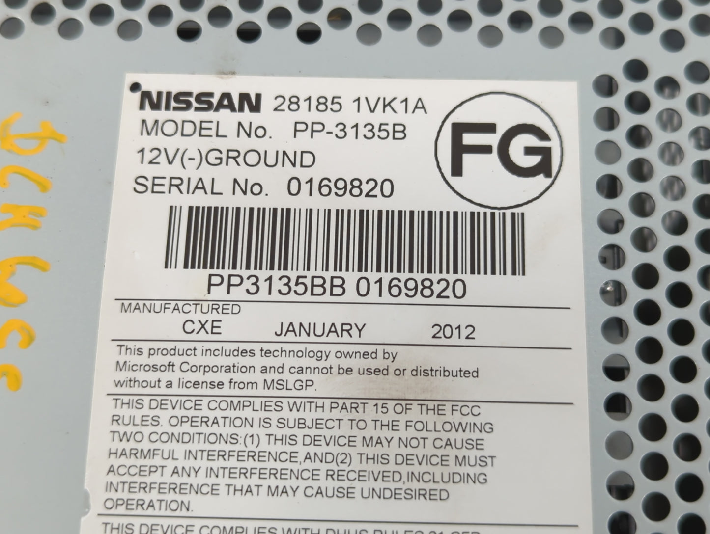 2011-2015 Nissan Rogue Radio AM FM Cd Player Receiver Replacement P/N:28185 1VK1A Fits Fits 2011 2012 2013 2014 2015 OEM Use
