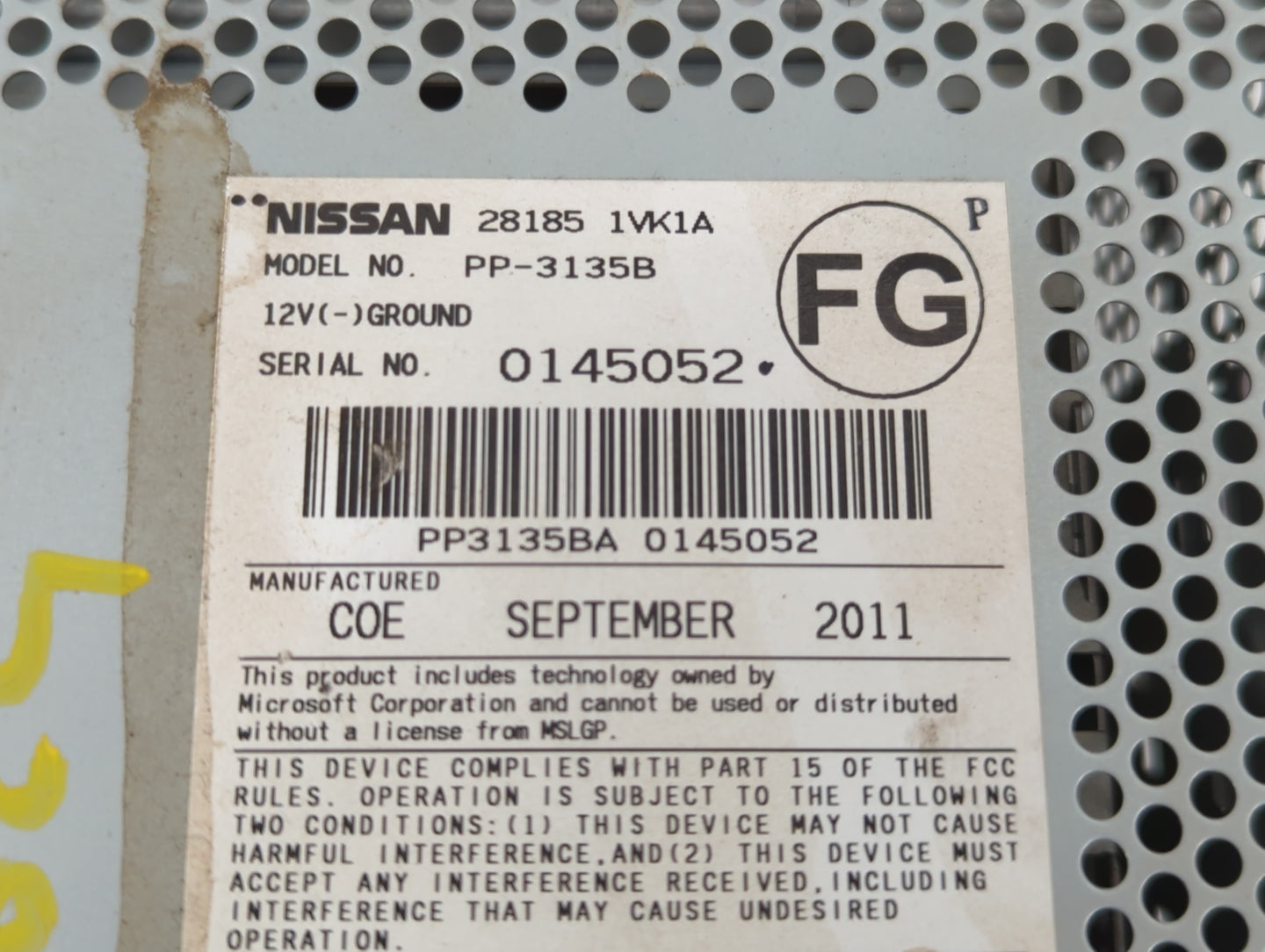 2011-2015 Nissan Rogue Radio AM FM Cd Player Receiver Replacement P/N:28185 1VK1A Fits Fits 2011 2012 2013 2014 2015 OEM Use