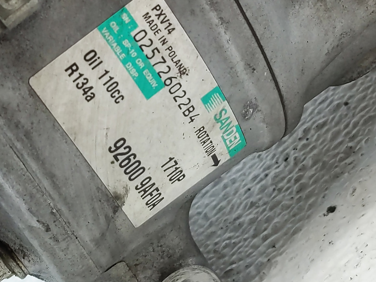 2007-2012 Nissan Sentra Air Conditioning A/c Ac Compressor Oem - Oemusedautoparts1.com