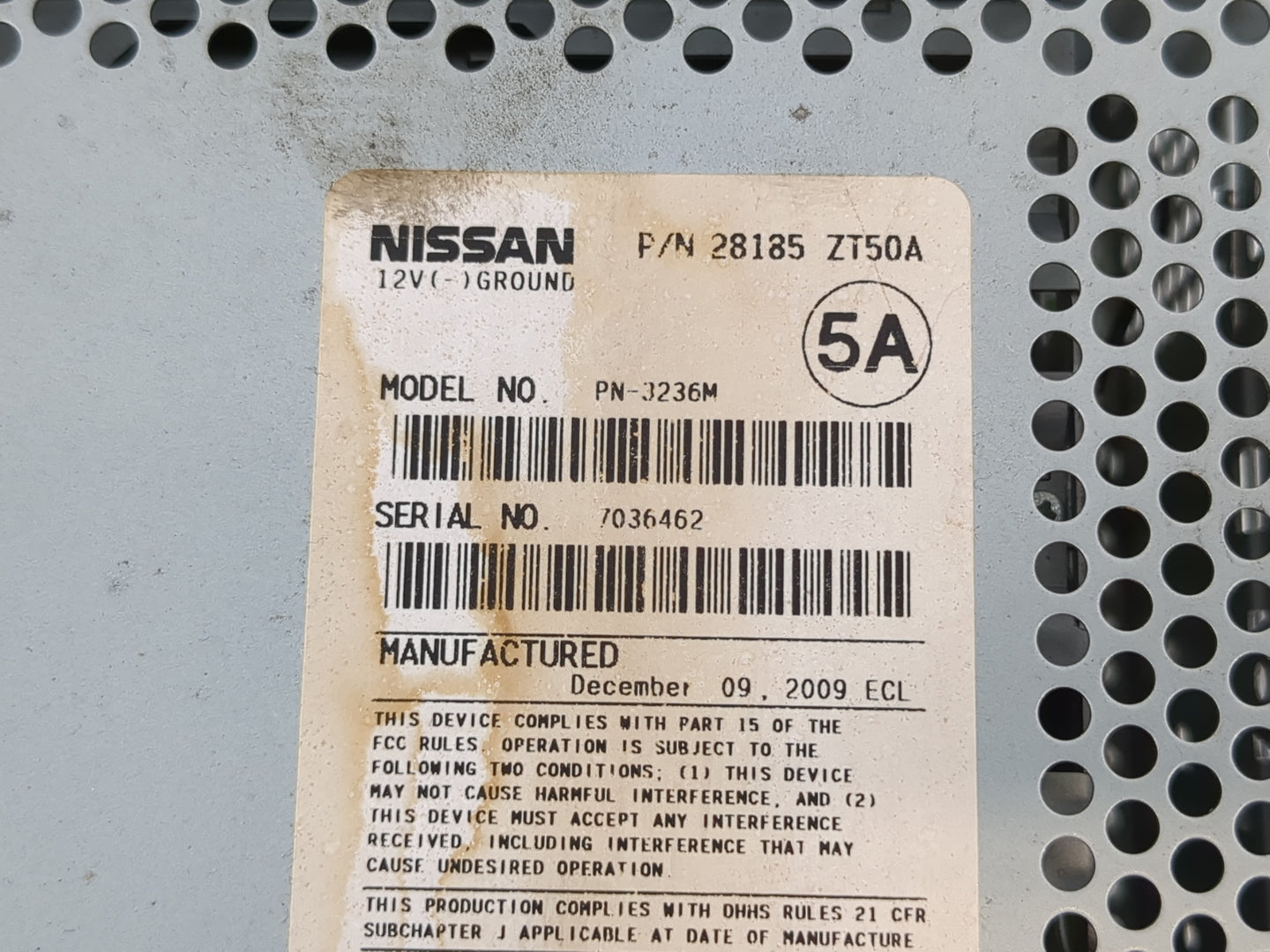 2012 Nissan Sentra Radio AM FM Cd Player Receiver Replacement P/N:28185 ZT50A Fits OEM Used Auto Parts - Oemusedautoparts1.c