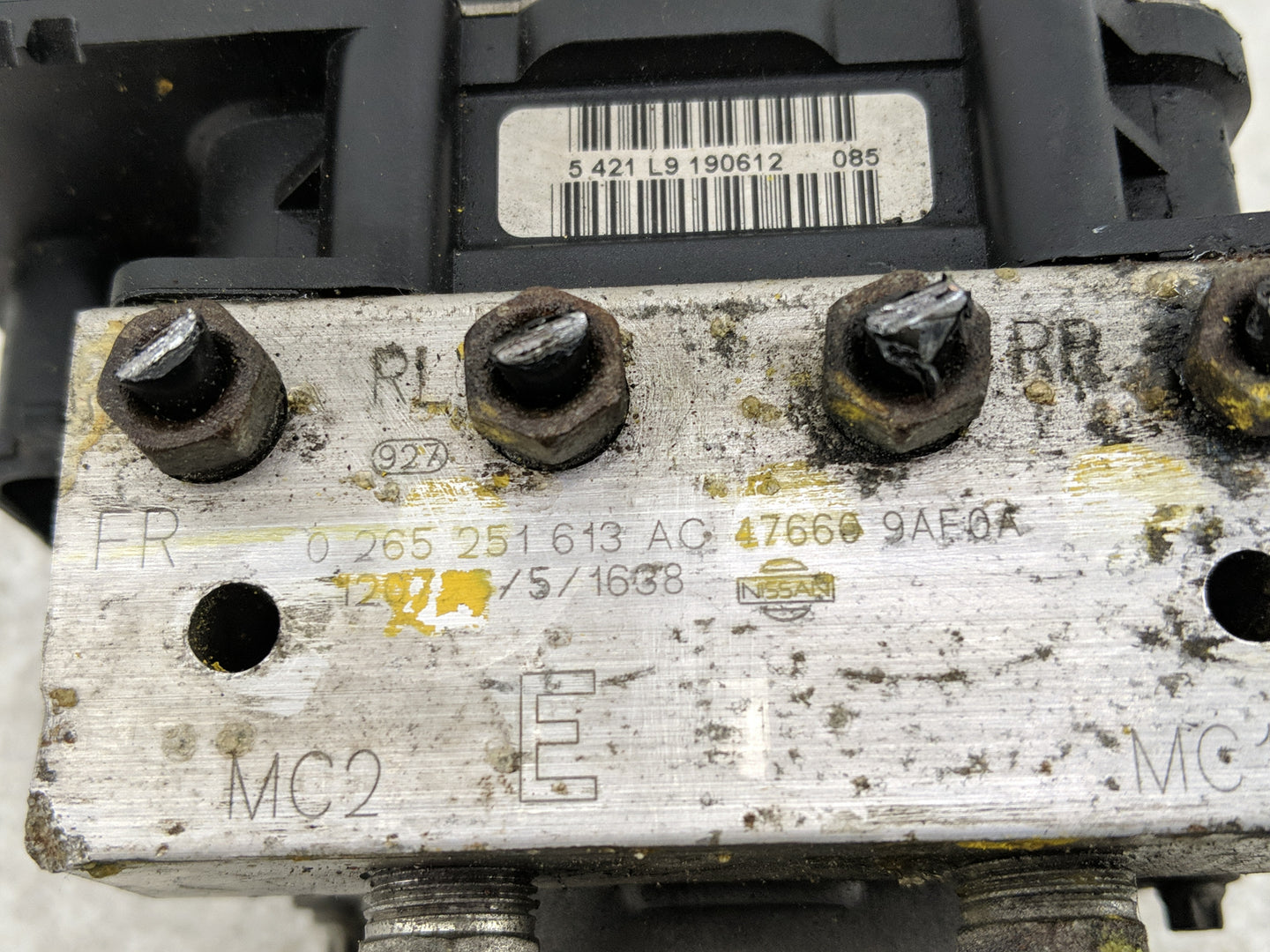 2012 Nissan Sentra ABS Pump Control Module Replacement P/N:47660 9AF0A 0 265 251 613 Fits OEM Used Auto Parts - Oemusedautop