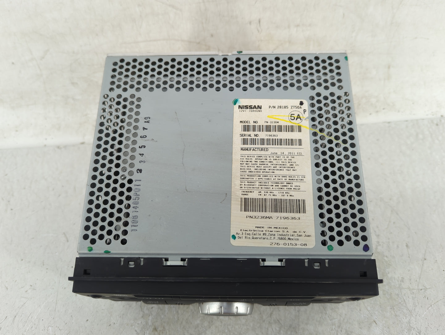 2010-2012 Nissan Sentra Radio AM FM Cd Player Receiver Replacement P/N:28185-ZT50A Fits Fits 2010 2011 2012 OEM Used Auto Pa