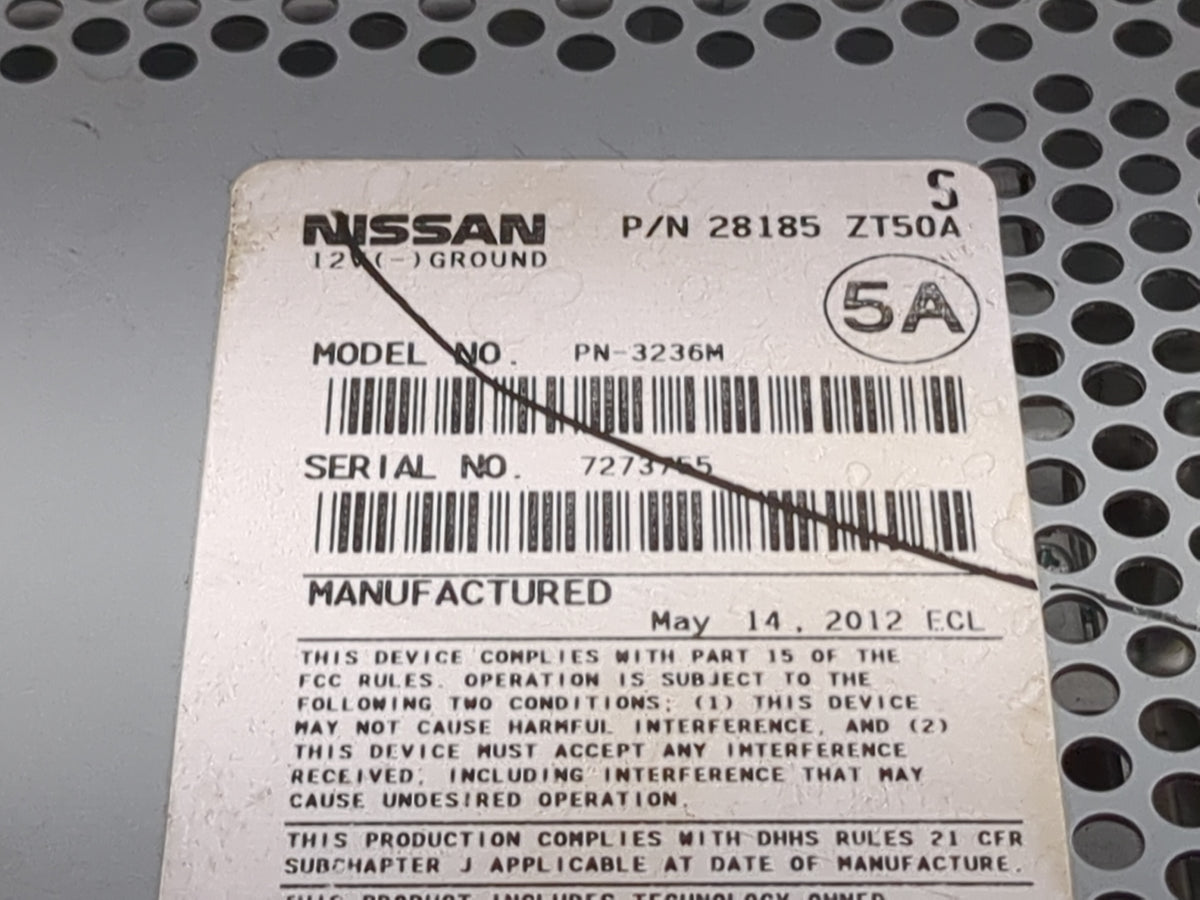 2010-2012 Nissan Sentra Radio AM FM Cd Player Receiver Replacement P/N:28185ZT50A PN-3236M Fits Fits 2010 2011 2012 OEM Used