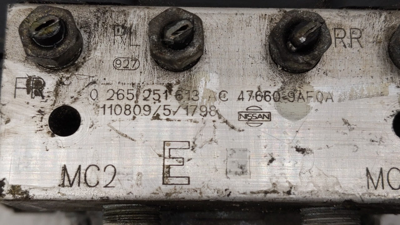 2012 Nissan Sentra ABS Pump Control Module Replacement P/N:0 265 25 613 0 265 951 641, 47660 9AP0A, 47660 9AF0A, 58620-4R001