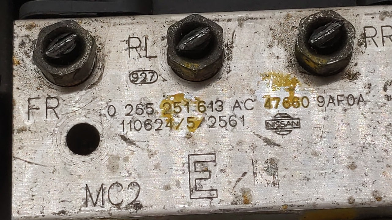 2012 Nissan Sentra ABS Pump Control Module Replacement P/N:0 265 25 613 0 265 951 641, 47660 9AP0A, 47660 9AF0A, 58620-4R001