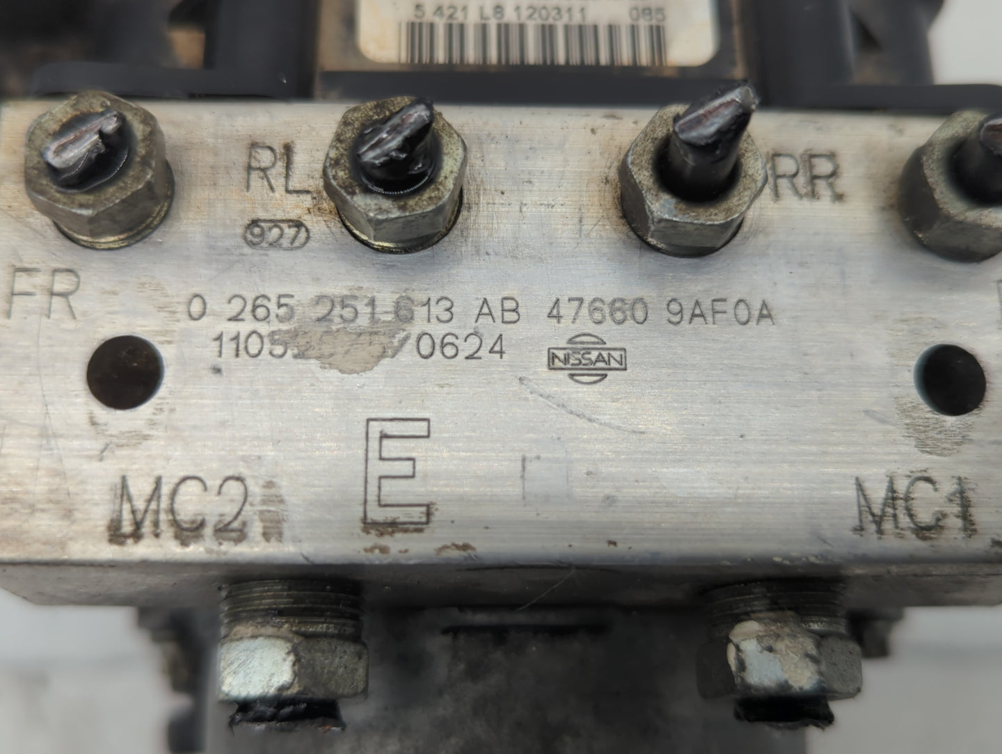 2012 Nissan Sentra ABS Pump Control Module Replacement P/N:47660 9AF0A 0 265 25 613, 0 265 951 641, 47660 9AP0A, 58620-4R001