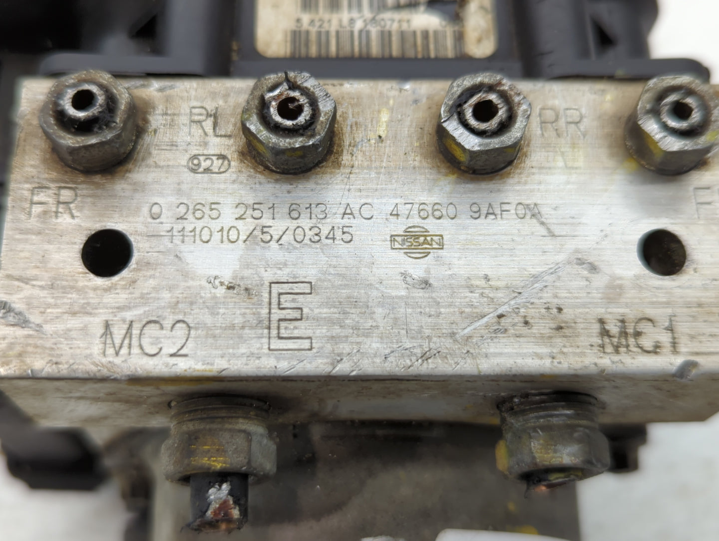2012 Nissan Sentra ABS Pump Control Module Replacement P/N:47660 9AF0A Fits OEM Used Auto Parts - Oemusedautoparts1.com