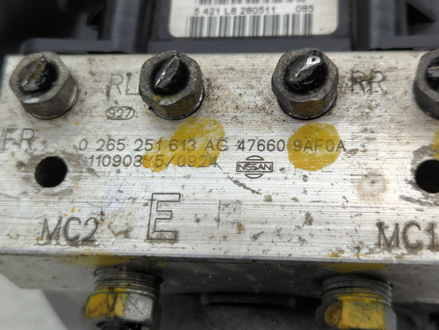 2012 Nissan Sentra ABS Pump Control Module Replacement P/N:47660 9AF0A Fits OEM Used Auto Parts - Oemusedautoparts1.com