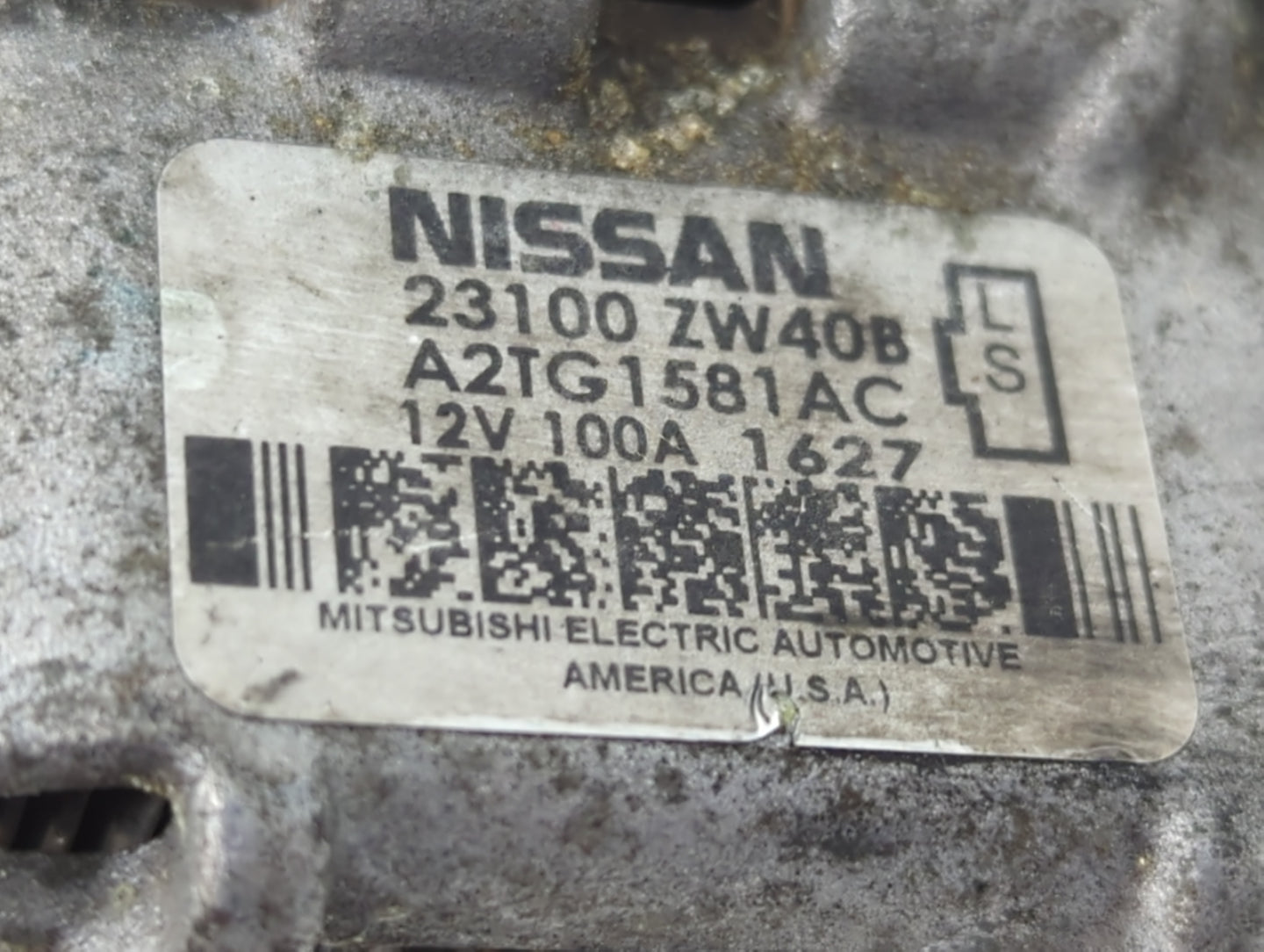 2010-2012 Nissan Sentra Alternator Replacement Generator Charging Assembly Engine OEM P/N:A2TG1581AC 23100 ZW40B Fits OEM Us