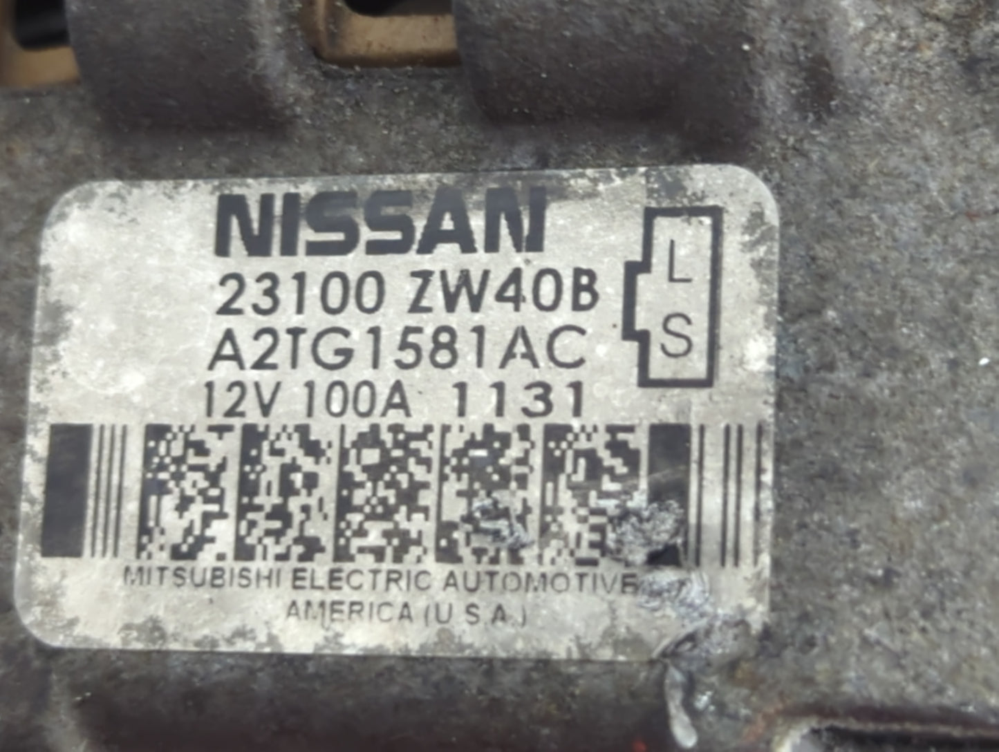 2010-2012 Nissan Sentra Alternator Replacement Generator Charging Assembly Engine OEM P/N:A2TG1581AC 23100 ZW40B Fits OEM Us
