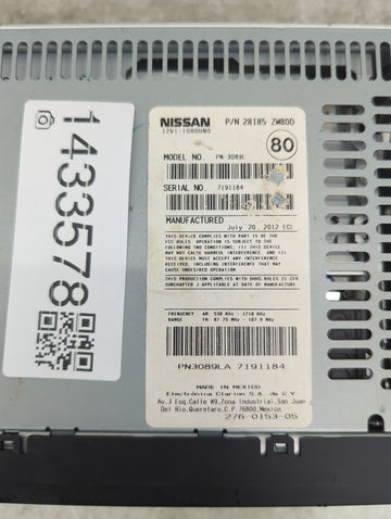2010-2012 Nissan Versa Radio AM FM Cd Player Receiver Replacement Fits Fits 2010 2011 2012 2014 2015 2016 OEM Used Auto Parts