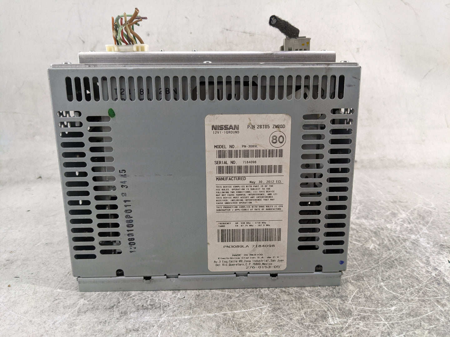 2010-2012 Nissan Versa Radio AM FM Cd Player Receiver Replacement P/N:28185ZW80D PN-3089L Fits Fits 2010 2011 2012 2014 2015