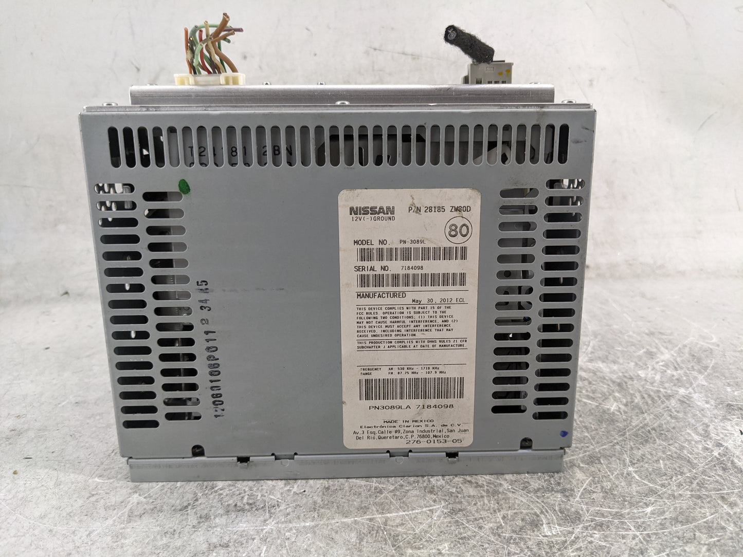 2010-2012 Nissan Versa Radio AM FM Cd Player Receiver Replacement P/N:28185ZW80D PN-3089L Fits Fits 2010 2011 2012 2014 2015