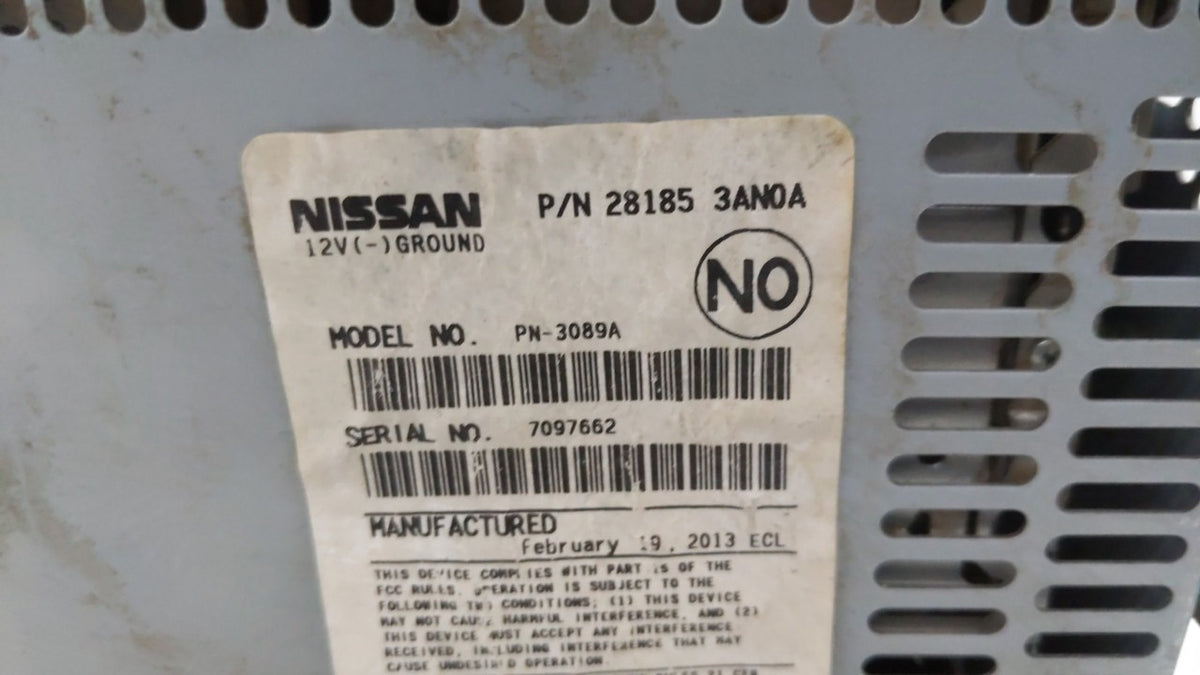 2012-2014 Nissan Versa Radio AM FM Cd Player Receiver Replacement P/N:28185 3AN0A Fits 2012 2013 2014 OEM Used Auto Parts - 