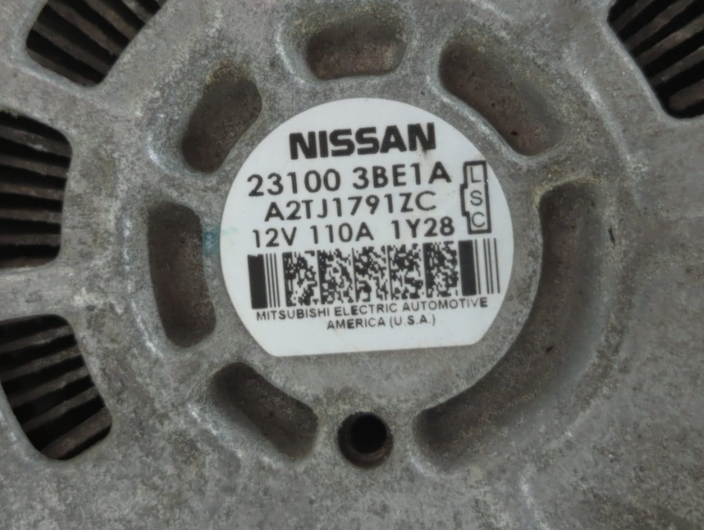 2012-2019 Nissan Versa Alternator Replacement Generator Charging Assembly Engine OEM P/N:23100 3BE1A Fits OEM Used Auto Part