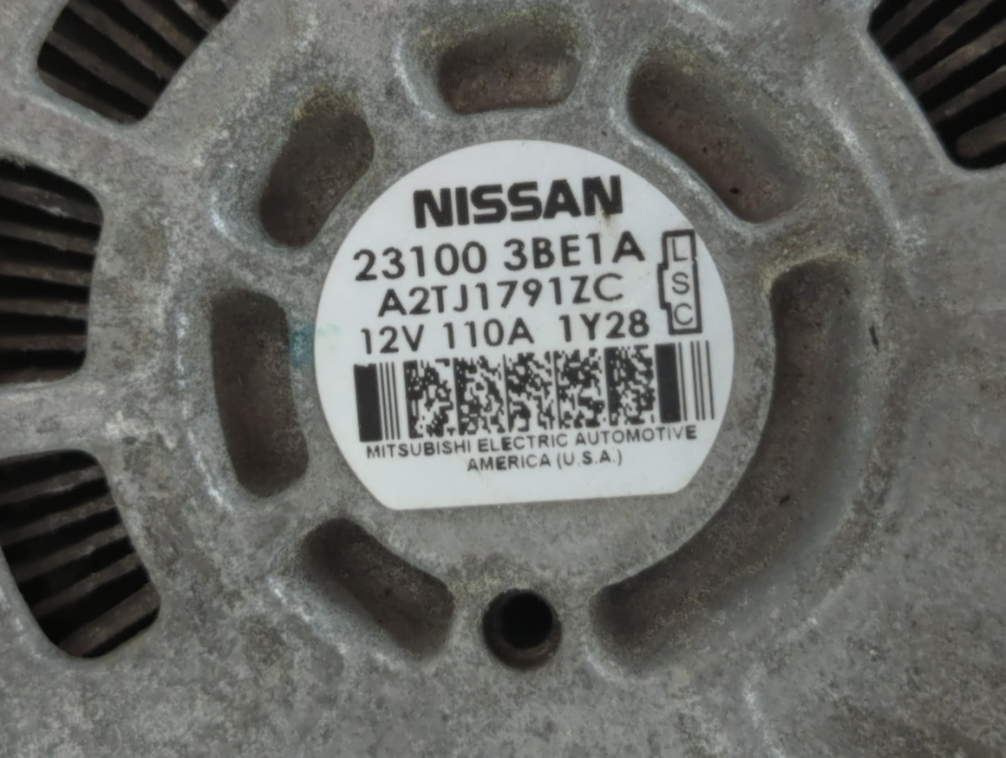 2012-2019 Nissan Versa Alternator Replacement Generator Charging Assembly Engine OEM P/N:23100 3BE1A Fits OEM Used Auto Part