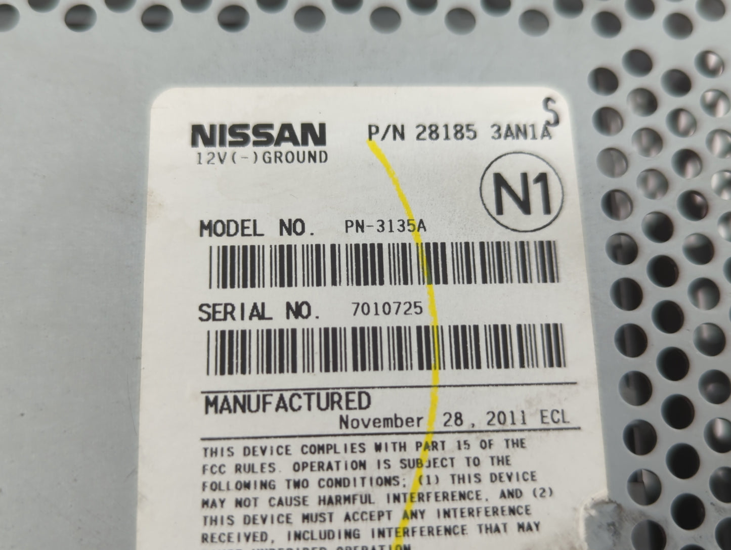 2012-2013 Nissan Versa Radio AM FM Cd Player Receiver Replacement P/N:28185 3AN1A 28185 3ANSA Fits Fits 2012 2013 OEM Used A